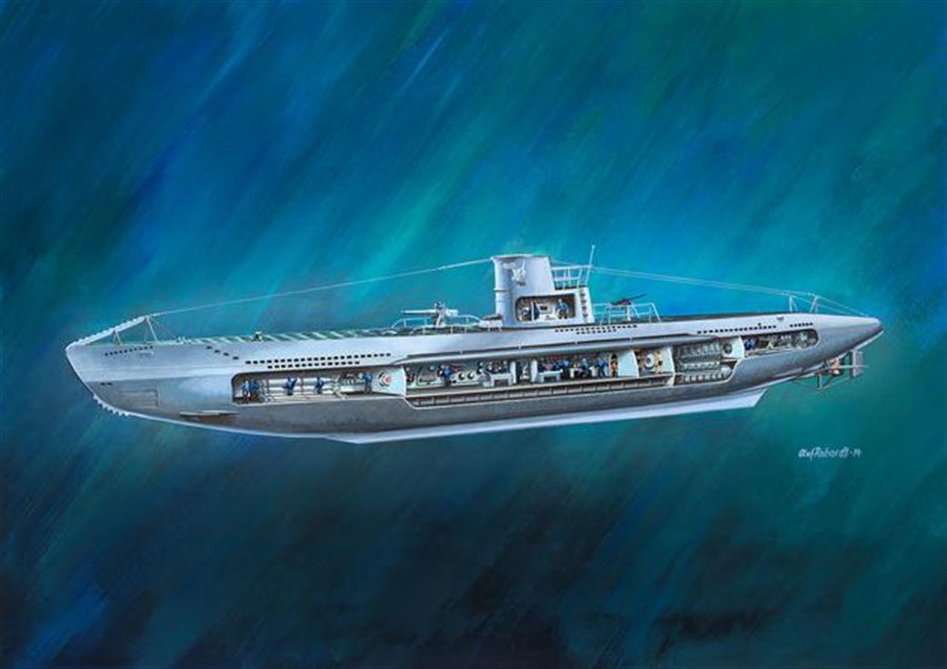 Revell 1/125 05060 German U-Boat U-47 Gunther Prien's Submarine with Interior