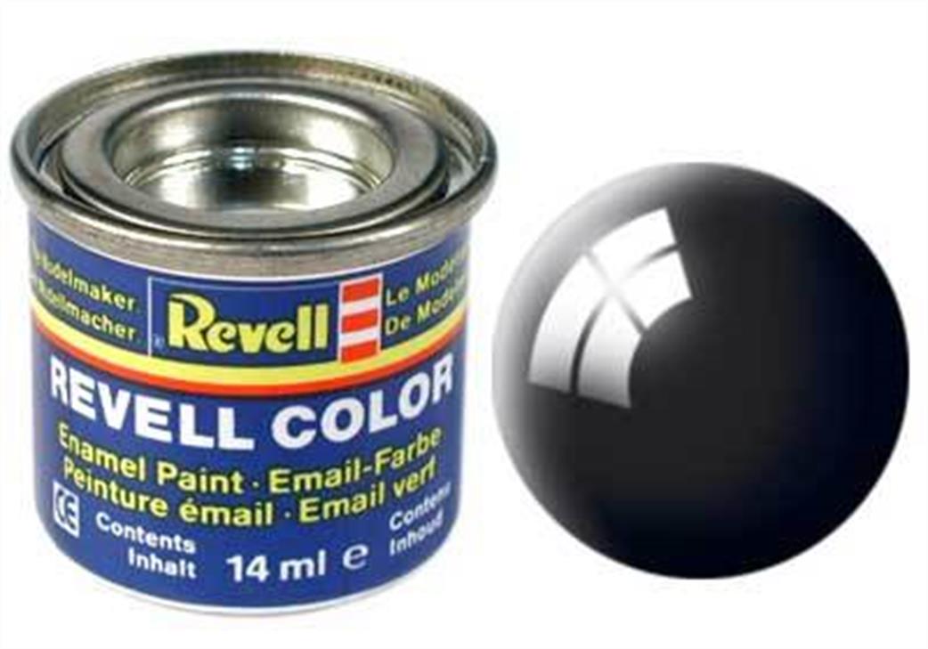 Revell  REV07 7 Gloss Black 14ml Paint Tinlet
