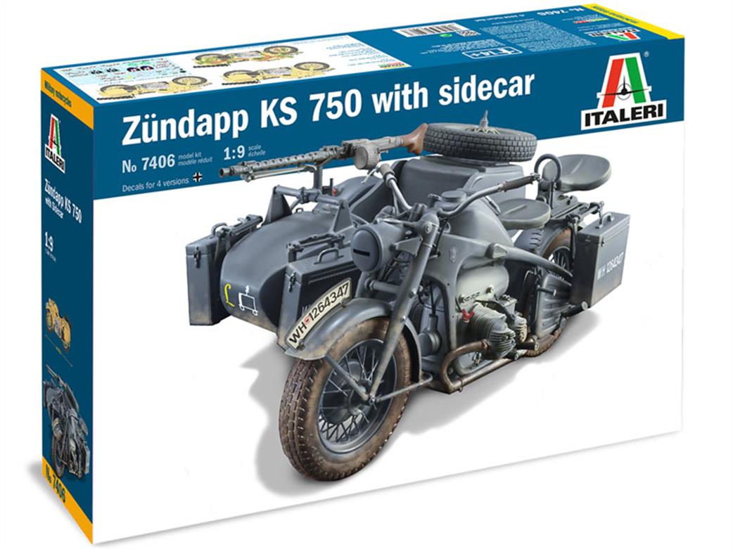 Italeri 7406 Zundapp KS750 with Sidecar Kit 1/9
