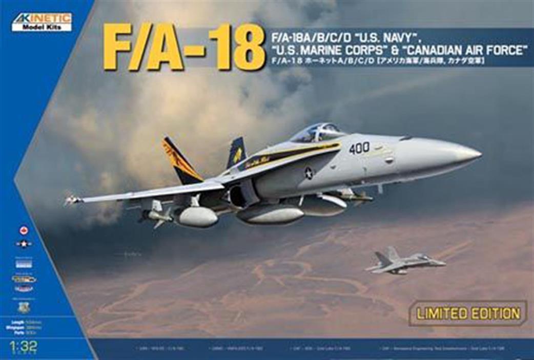 Kinetic Models 1/32 K3204 McDonnell Douglas US Navy F/A-18A/B/C/D Fighter Bomber