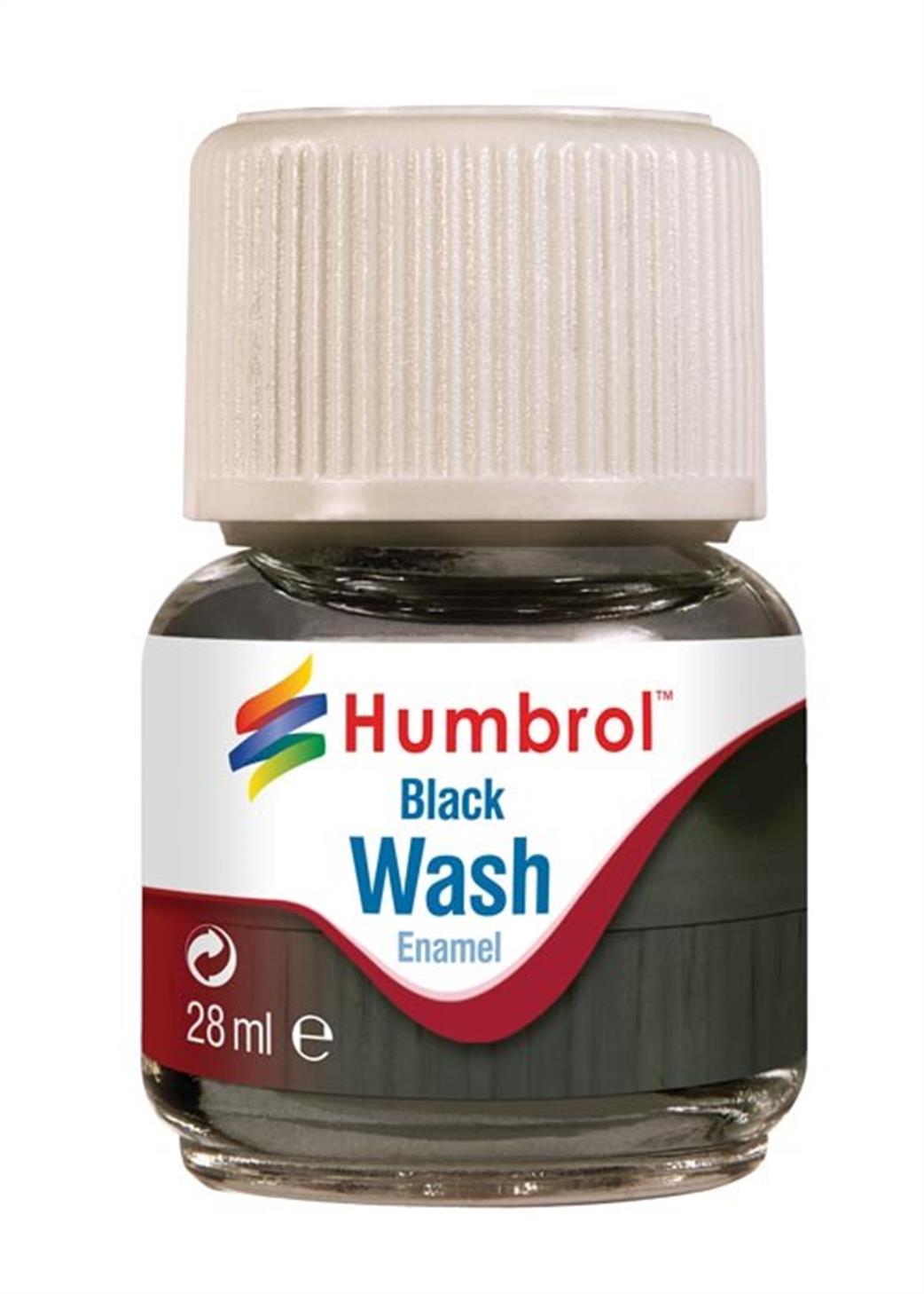Humbrol  AV0201 Black Enamel Wash 28ml Bottle