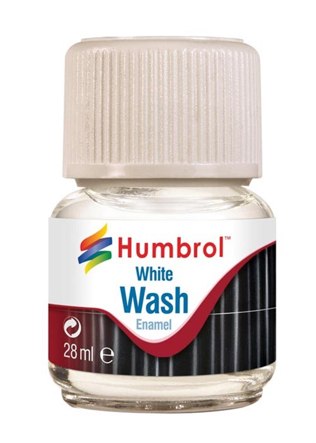 Humbrol  AV0202 White Enamel Wash 28ml Bottle