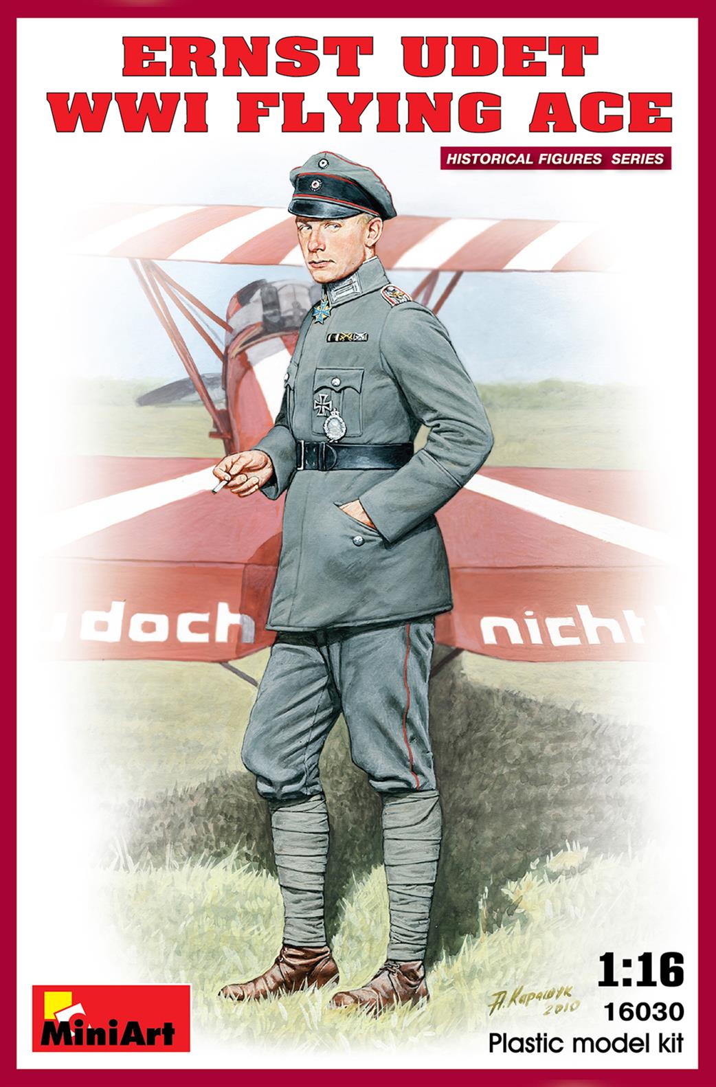 MiniArt 1/16 16030 Ernst Udet German WW1 Pilot Unpainted Plastic Figure
