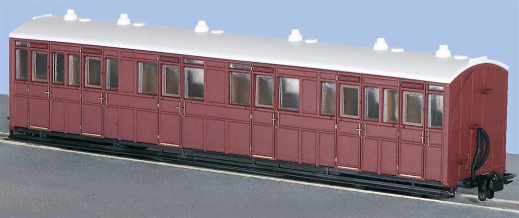 Peco OO9 GR-400U Composite Coach L&B Type Indian Red Unlettered