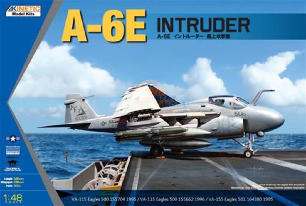 Kinetic Models 48023 Grumman A6-E Intruder US Navy Light Bomber Plastic Kit 1/48