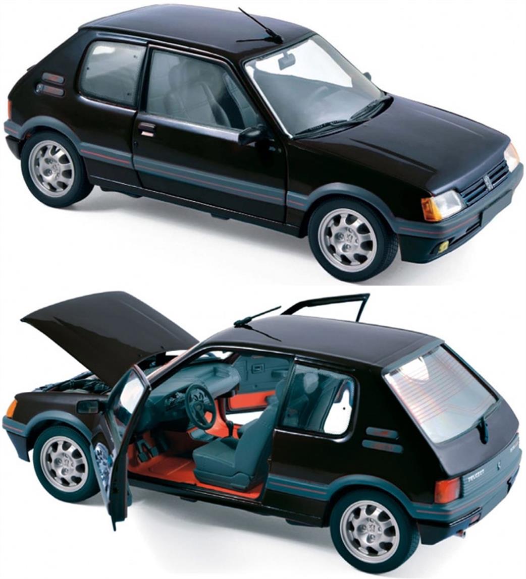 Norev 1/18 184854 Peugeot 205 Gti 1988 in Black Diecast Car Model