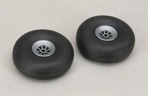 Nylon hubbed wheels with thermoplastic rubber tyre suitable for grass or concrete runways