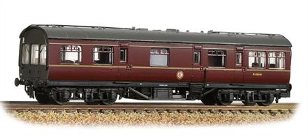 A highly detailed model of the LMS design of engineers inspection saloon car, a type which has had a long life with the national railway network and many now available for hire on heritage railways.Inspection saloons were used by the divisional civil and signal engineers to make site visits before major engineering projects and to inspect track and structures where local staff had reported developing faults. The two saloons were equipped with end windows for track and signal viewing and large tables allowing drawings and plans to be laid out for discussion. Between the saloons a small kitchen was provided, from which the steward could supply refreshments and even conjure up a full meal if required.This model carries the British Railways maroon livery with black ends.era 5 1957-1966 (plus on heritage railways)