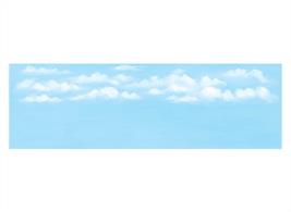 Blue sky backdrop with high white clouds.Large size, 737mm x 228mm (29in x 9in)