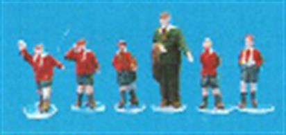 Pack contains 5 fully painted schoolboys plus Master figures.