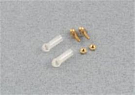 Mini Ball link connector/ball/nuts Using clear nylon body for M2 rods, brass stand-off ball with M2 thread, complete with nut