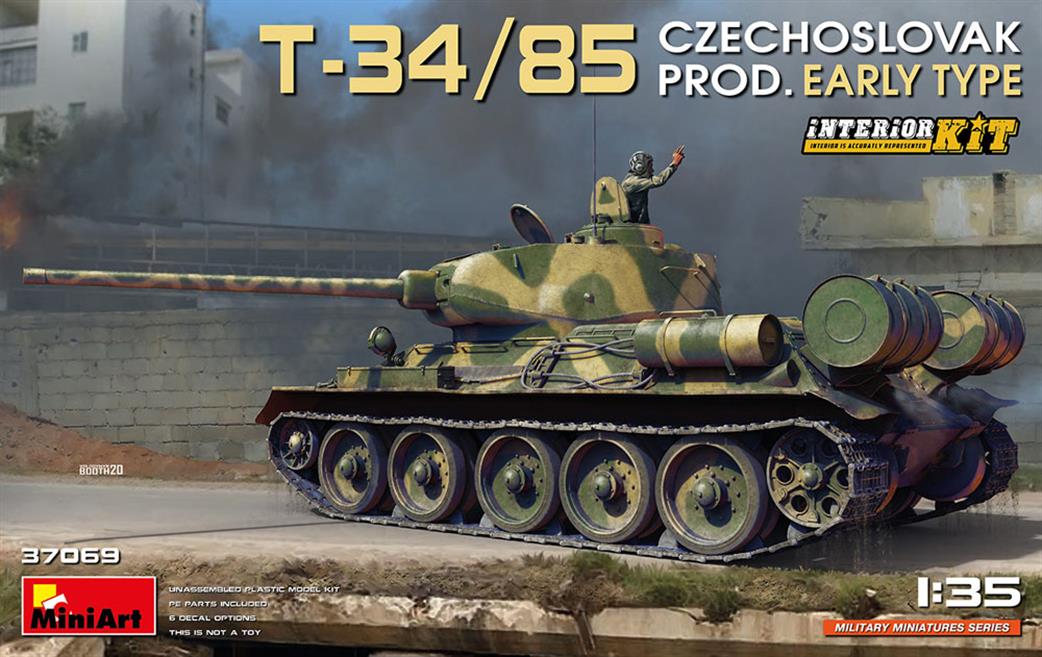 MiniArt 1/35 37069 Czech T-34/85 Early Production With Interior Quality Plastic Kit