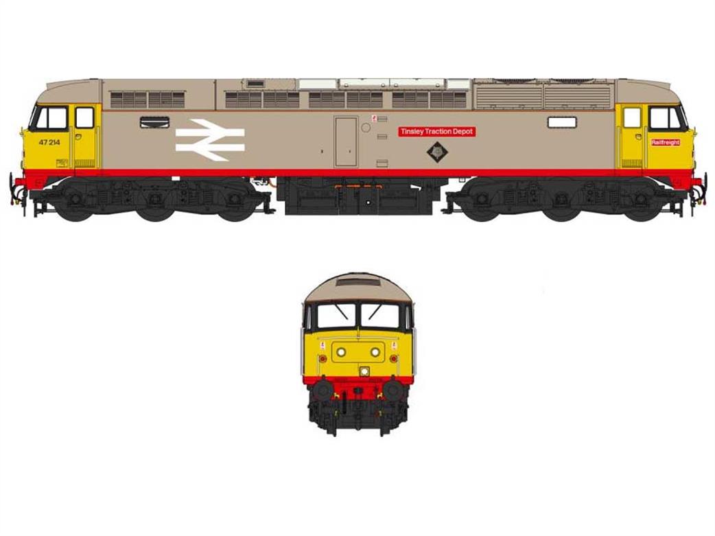 Heljan OO 4722 BR 47214 Tinsely Traction Depot Class 47/0 Diesel Locomotive Railfreight Grey Livery