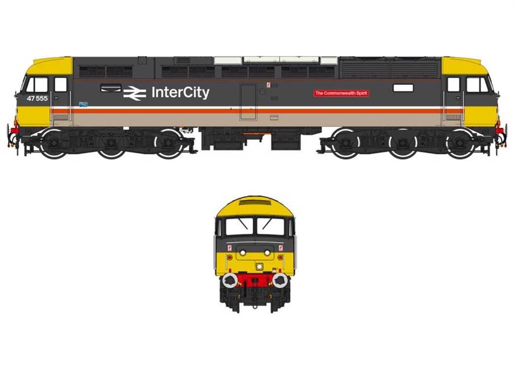 Heljan OO 4724 BR 47555 The Commonwealth Spirit Class 47/4 Diesel Locomotive Intercity Executive Livery