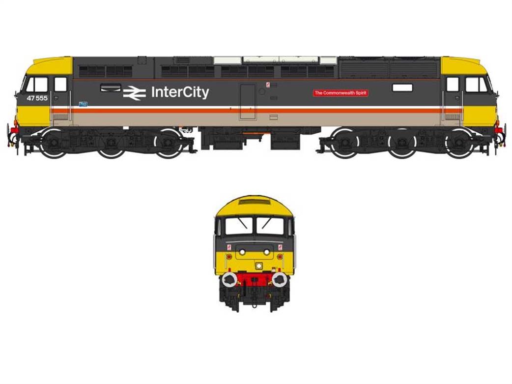 Heljan 4724 BR 47555 The Commonwealth Spirit Class 47/4 Diesel Locomotive Intercity Executive Livery OO