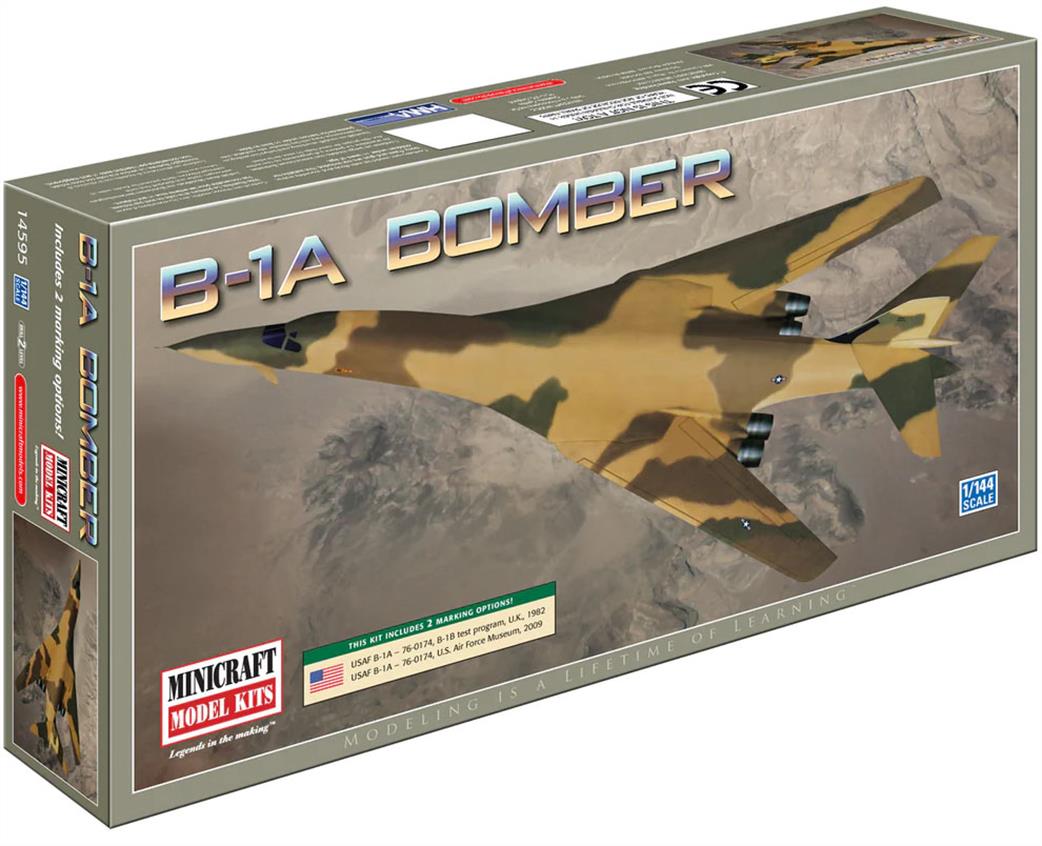 Minicraft Plastics 1/144 14595 B-1A Test Camo Bomber Kit