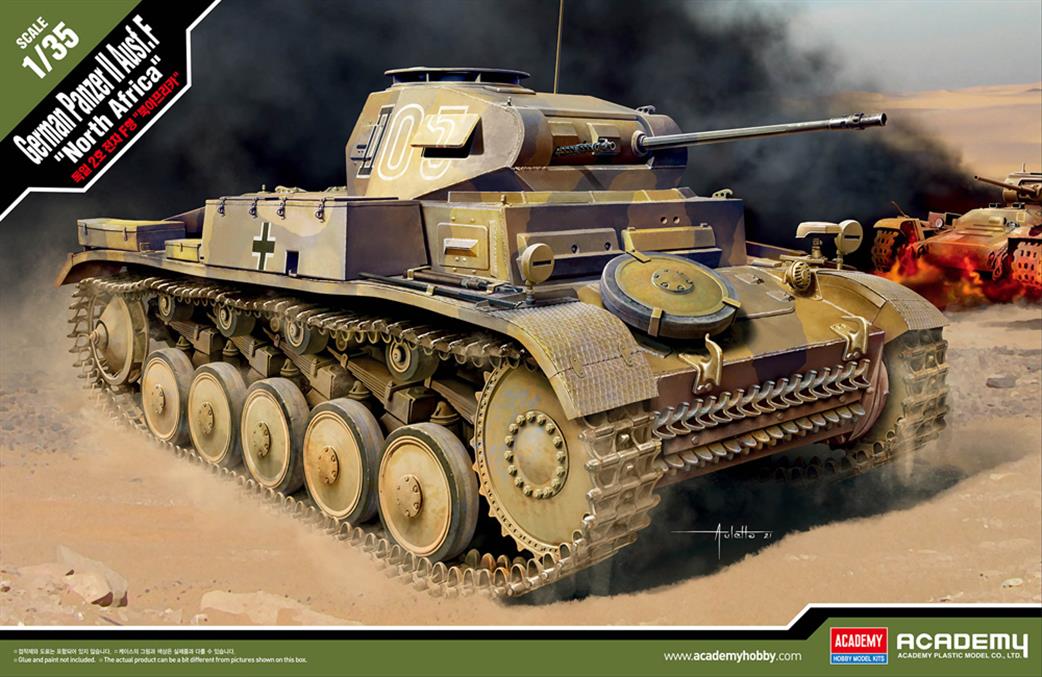 Academy 1/35 13535 Pz.Kpfw 11 Ausf F North Africa German WW2 Tank Plastic Kit