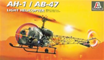 Italeri 0095 1/72 Scale US AH-1/AB47 Light HelicopterDimensions - Length 137mm.Included are clear styrene components for glazing etc. Decals for 2 variants, full instructions and a livery sheet are also supplied.