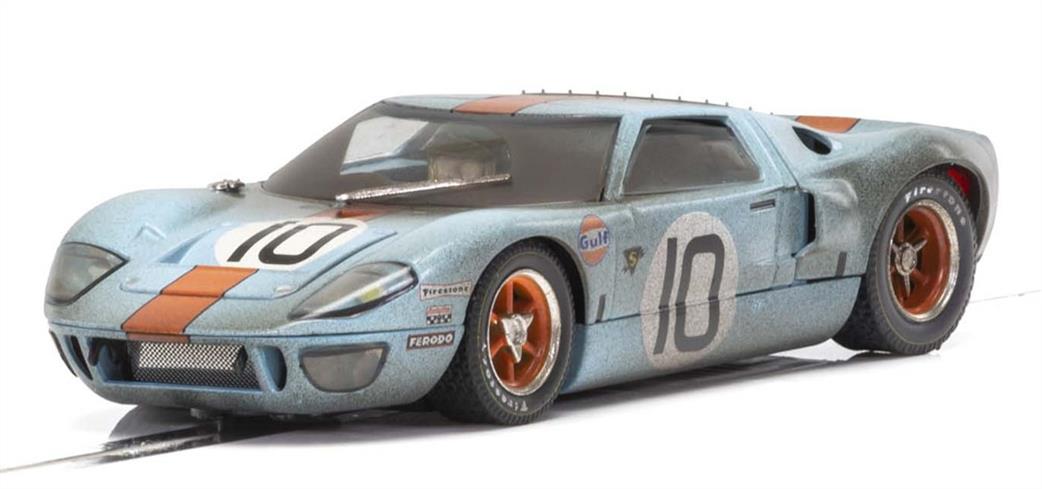 Scalextric 1/32 C4105 Ford GT40 Gulf No.10 Weathered Slot Car Model
