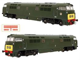 A highly detailed model of the BR class 52 Western diesel hydraulic locomotives accurately produced from laser scans of preserved Western D1015 Western Champion. The Dapol model fetaures fine body detailing with etched roof fan grilles and separately fitted grab rails. Powered by Dapols smooth running 5-pole motor set in a diecast chassis with directional lighting and 21 pin DCC decoder socket.Model finished as D1004 Western Crusader in British Railways green livery with small warning panels.