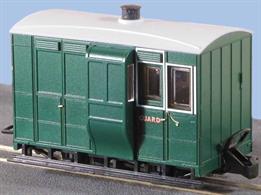 Small 4-wheel coaches were the usual choice for narrow gauge railways, being well suited to the small gauge and sharp curvature of many of these lines. This freelance model of a guards' brake and luggage van is based on the Glyn Valley Tramway coach design, so matches well with the GVT coaches and can also be used as a goods train brake van.Peco are usually able to supply us with their models quickly, please allow 14 days for delivery.
