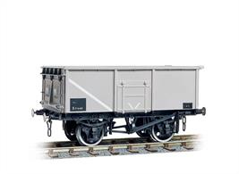 Built in their hundreds of thousands and seen all over the rail system, these are the wagons which replaced pre war wooden private owner wagons. With side and end doors. Easy to assemble from the correctly coloured injection moulded components. Kits include Transfers. Buffers are sprung and 3-link couplings are included on all models, while the BR wagons also feature working axlebox springs and moveable brake levers. Fine scale metal tyred wheels on pin-point axles supplied, spoked for the GWR wagons or 3-hole disc for the BR types. Fully illustrated instructions included.This model kit is based on an early 16-ton steel mineral wagon with pressed steel end door, welded side doors and no top flap over the side door. This corresponds generally to BR diagram 1/102, a design built for the Ministry of Transport to replace old wooden wagons lost, damaged or simply life expired during WW2.