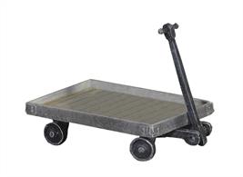The ubiquitous platform trolley.Finely cast in white metal, the platform trolley makes a great interest point on a platform. supplied unpainted.