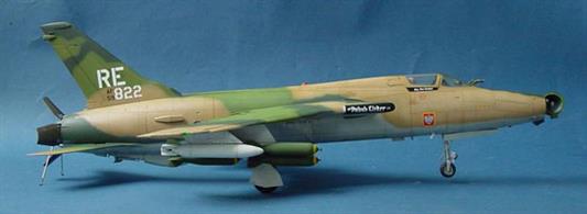 Staggeringly good modelï¿½kit, from Trumpeter, of the single seat bomber used extensively in Vietnam. The kit has 514 parts and the finished model scales out at 613mm long with a wingspan of 333mm. Decal options are `The Polish Glider' of Maj. Donald Kutyna or `Alices Joy' which wasï¿½the aircraft of Colonel Jack Broughton.