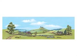 Countryside scene leading away to an estuary and open seaÂ in the distance.MediumÂ size, 559mm x 178mm (22in x 7in)