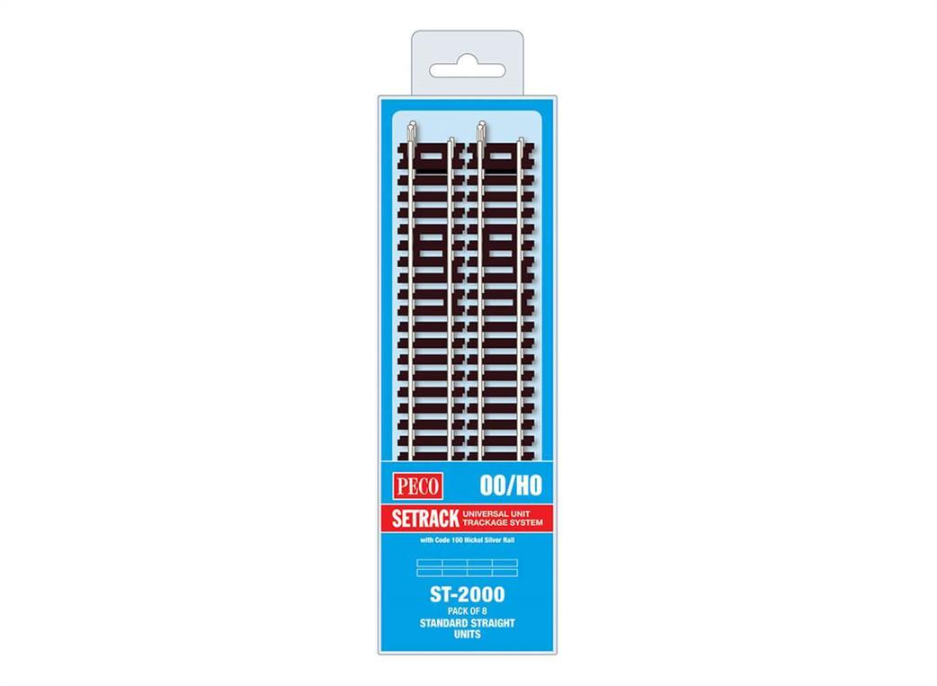 Peco ST-2000 Pack of 8 ST-200 Standard Straights OO