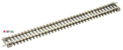 Double length straight track section 174mm / 6 7/8in long.Twice the length of the standard straight ST-1 double straights are ideal for long straight sections on a layout, reducing the number of joints.Peco track is manufactured in Great Britain using quality nickel-silver rail which offers good electrical conductivity and corrosion resistance. Setrack track is supplied with fishplates already fitted and is compatible with the track supplied with&nbsp;Graham Farish&nbsp;train sets. Suitable for use with all manufactuers' N gauge model trains.