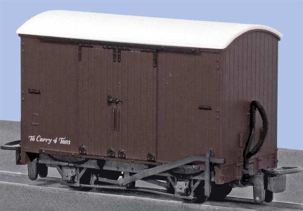 Peco OO9 GR-221U Unlettered Lynton & Barnstaple Box Van Brown