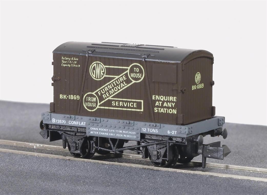 Peco N NR-20 GWR Conflat & Container