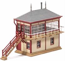 This kit is modelled on the Midland Railway standard 4d box with characteristic hipped roof, and is based on the prototype at Swadlincote Junction, Leics. This timeless design lasted right up to the demise of mechanical signalling. Use the Ratio Signal Box Interior kit No. 224 for a 20 lever frame, level crossing wheel and other detail. Supplied with pre-coloured parts although painting and/or weathering can add realism (See the Pecoscene Weathering Powder range PS-360 - 365); glue is required to complete this model. Footprint 42mm x 27mm (excluding steps).