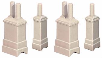 This pack contains the parts for 2 Large (10mm x 7mm), and 2 Small (5mm x 6mm) Chimney Stacks.If you are a scratchbuilder or want to modify one of our N Gauge kits, this is range for you. Ratio's Builder range has been extended here to include all accessory packs from the Trackside range that you can use to this end.