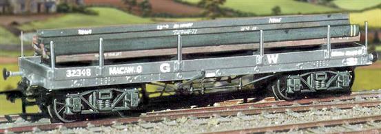 These wagons were used for carrying rail, girders, sawn timber, trees, telegraph poles, pipes etc, a steel beam load is included.This kit has been produced under the Ratio banner for many years and has now been merged into the Parkside range.