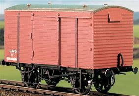 The LMS built over 20,000 of these workmanlike ventilated vans with sliding doors from 1934, with the last batches being completed under British Railways orders in 1950. Many lasted until the end of the 'traditional' wagonload operations in the 1970s. This kit has been produced under the Ratio banner for many years and has now been merged into the Parkside wagon kits range.