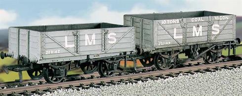 This kit builds 2 open wagons of LNWR design, one designed for coal loading with the other for general merchandise. The kit includes metal wheels, transfers and metal buffer heads. This kit has been produced under the Ratio banner for many years and has now been merged into the Parkside range of plastic wagon kits.