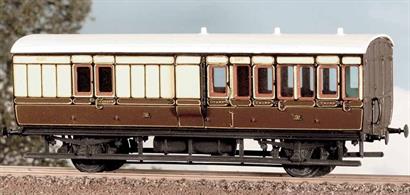 These coaches were constructed between 1890 and 1902 for rural duties, but lasted up until the 1950's on workmen's trains and the like. Glue, paint and transfers are required to complete this model.