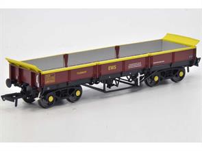 Dapol 4F-043-001 OO Gauge EWS Turbot bogie ballast wagon EWS maroon livery No.DB978363Expected quarter 3 2018A detailed model of the BR engineers Turbot bogie open ballast wagons featuring a finely moulded body with many separately fitted details.