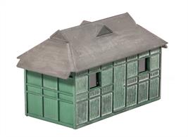 These distinctive huts were once a common sight in town centres and at larger railway stations. Supplied with pre-coloured parts although painting and/or weathering can add realism; glue is required to complete this model.Footprint: 93mm x 47mm.