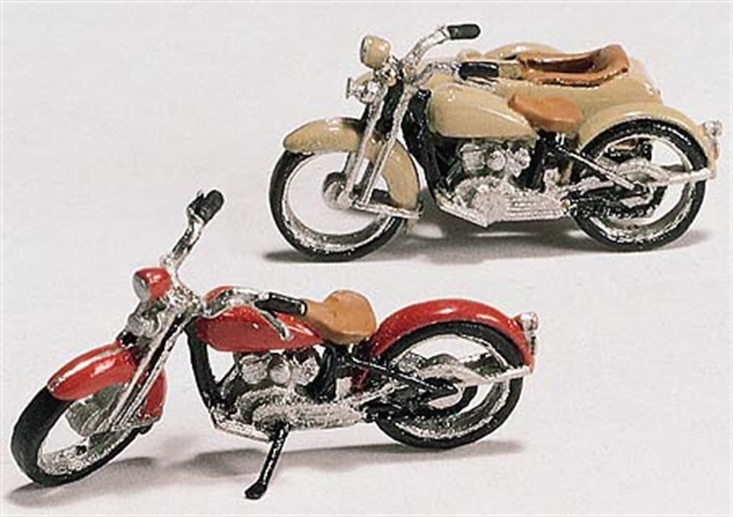 Woodland Scenics HO D228 Motorcycle And Sidecar White Metal kit