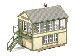 Based on the Saxby and Farmer design seen on many railways across Britain. Footprint: 90mm x 56mm + 40mm over staircase. The Ratio Signal Box Interior kit 553 will provide a wealth of interior detail. Don't forget SS89 Point Rodding, SS22 Lamp Huts and, of course, signals! Supplied with pre-coloured parts although painting and/or weathering can add realism; glue is required to complete this model.