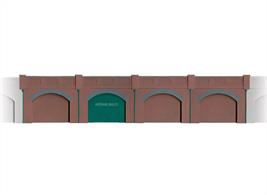 Often seen with business premises in them, these Brick Retaining Arches measure 494mm long x 100mm high. Supplied with pre-coloured parts although painting and/or weathering can add realism; glue is required to complete this model.
