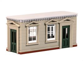 This Island Platform building is designed to be used with the Wills SS61 Platform and SS54 Canopy, and can easily be adapted to make a larger building using additional kits.Supplied with pre-coloured parts although painting and/or weathering can add realism; glue is required to complete this model. Footprint: 92mm x 60mm.