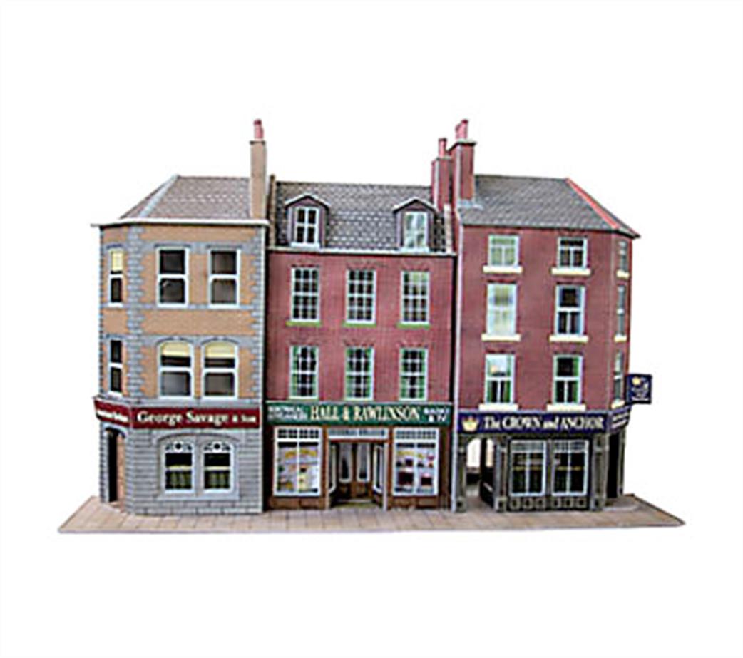 Metcalfe OO PO205 Low Relief Pub and Shops card Construction Kit