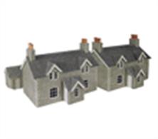 Kit contains two sets of double cottages plus outbuildings. Sizes: Each block - 85mm x 140mmsheds - 50mm x 50mm