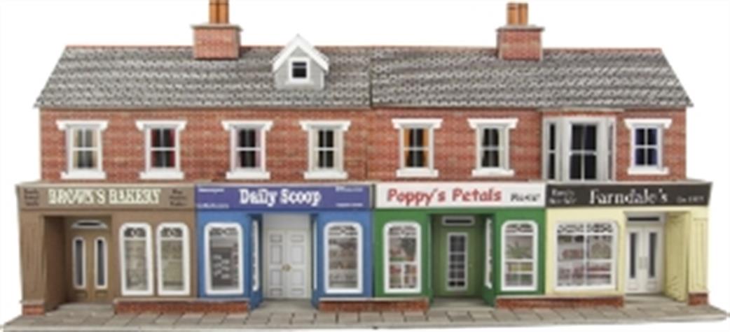 Metcalfe PO272 Low Relief  Brick Terraced Shops Card Construction Kit OO