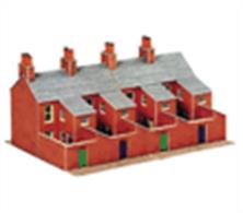 Metcalfe N Terraced Houses PN103Metcalfe models offer a low-cost range of buildings for the railway and die-cast enthusiast. The quality of these kits really shines through, with high quality printing and imaginative subjects. The kits are supplied in thick card, making for a suprisingly sturdy finished item. A set of two terraced houses, that stand on a modular sized base. The emphasis is very much on the rear yards and cobbled back street. When added to more kits they can be stood side by side or back to back creating the most complex and interesting street scenes available to the modeller.