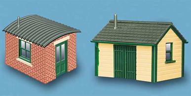 Pack contains 2 pre-coloured Lineside Huts